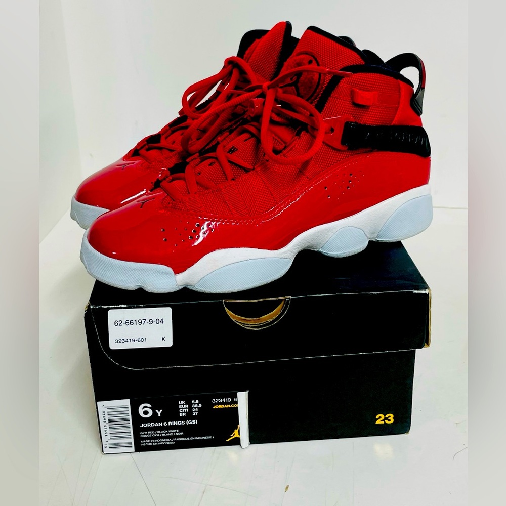 Air Jordan 6 Rings Gym Red and white with box 323419 601